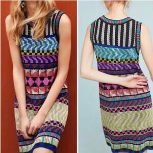 Anthropologie Multicolor Patterned Midi Dress